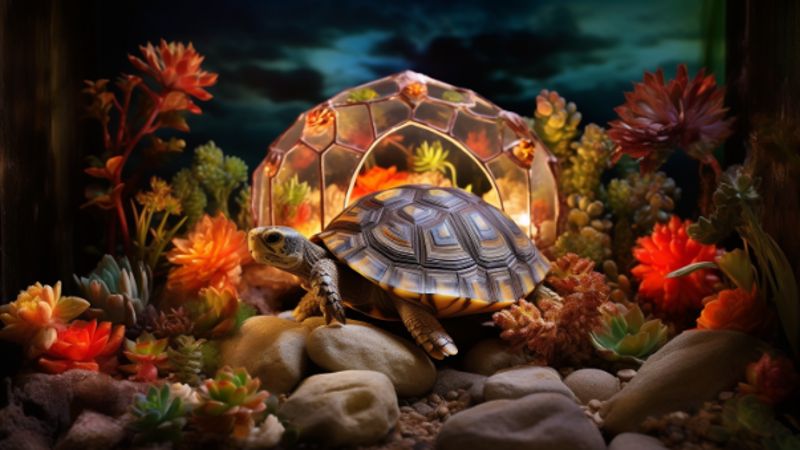 Beleuchtung im griechischen Landschildkröten Terrarium_kk