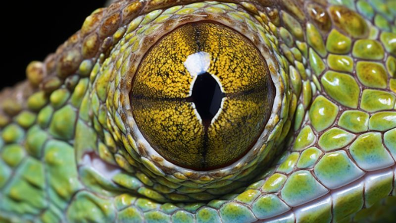 Anatomie der Chamäleon-Augen: Negative Linse und positive Hornhaut