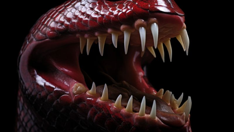 Das Maul der Schlange: Zähne und Zunge