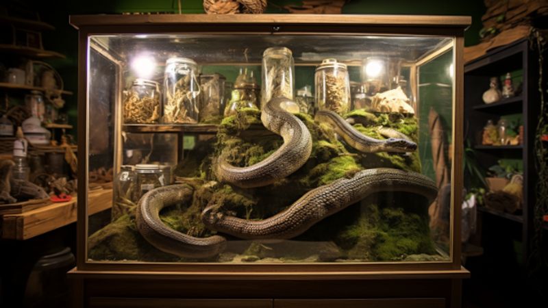 Positionierung der Schlangenhöhle im Terrarium