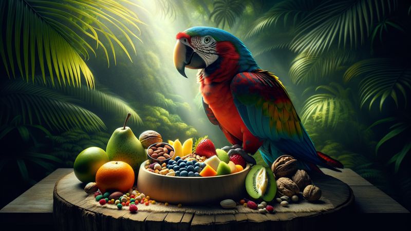 Ernährung der Ara-Papageien in Gefangenschaft