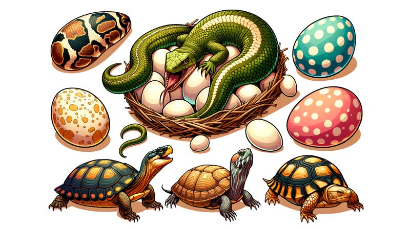 Häufige Reptilien, die Eier legen