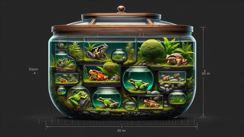 Verstehen der Größe eines Frosch-Terrariums