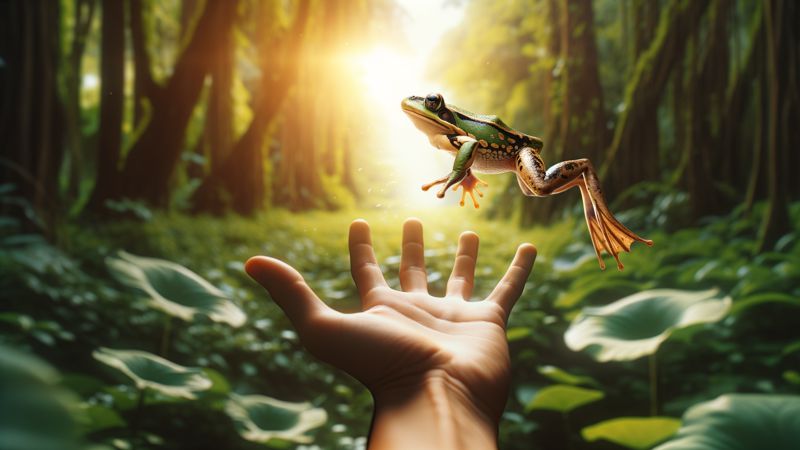 Was tun, wenn dein Frosch aus deiner Hand springt