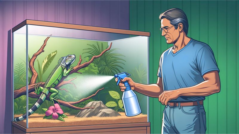 Wie besprühst du ein Haustier-Reptil?