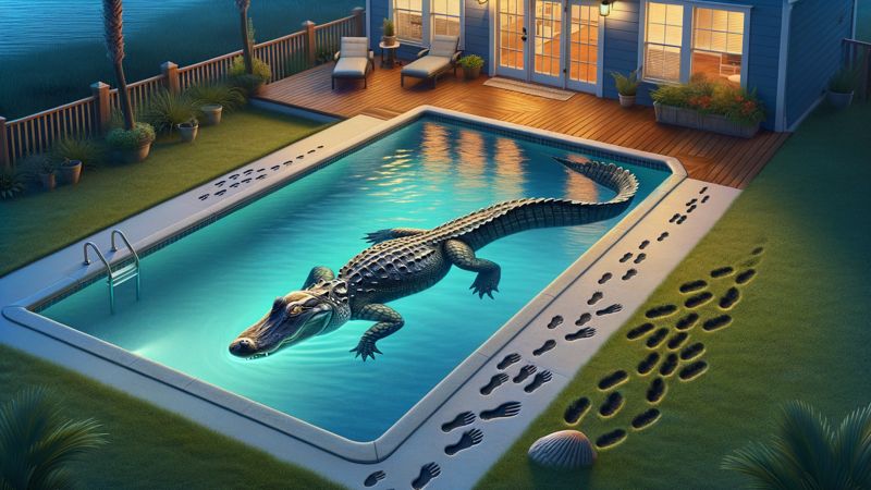 Wie erkennst du, ob ein Alligator in deinem Pool ist