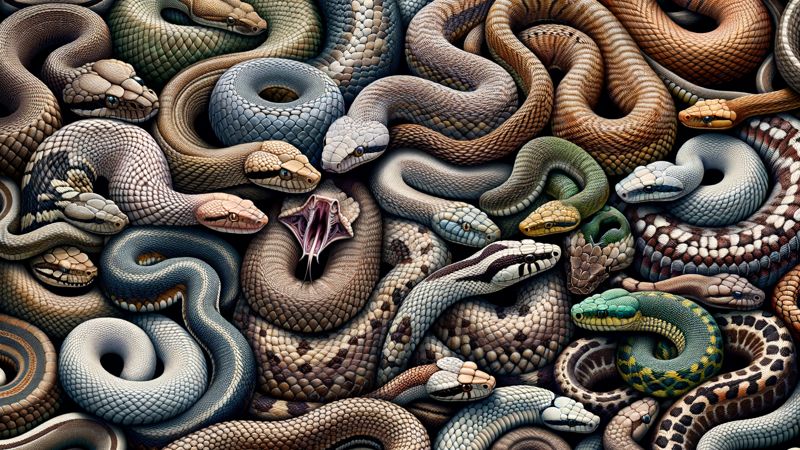Gibt es Schlangenarten, die immer eine lockere Haut haben?